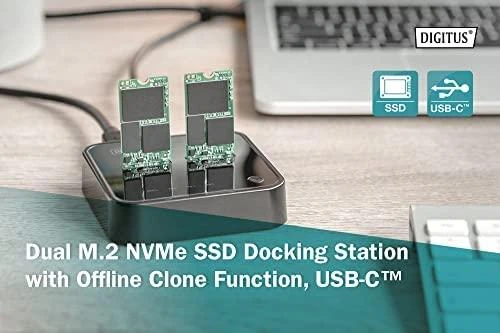 Assmann Electronic DIGITUS NVMe Clone Station USB3.1 Gen2 Type-C NVMe M.2 SSD korpusas