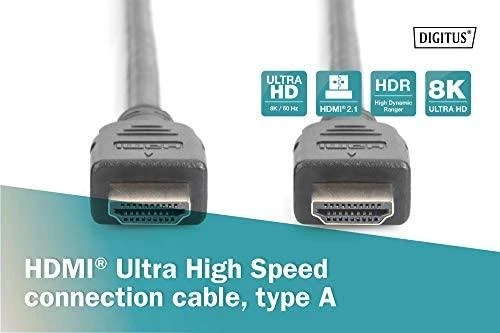 Assmann Electronic ASSMANN jungties kabelis HDMI Ultra HighSpeed Ethernet 8K 60Hz UHD tipas HDMI A/HDMI A M/M 1m
