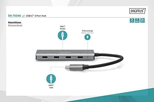 Assmann Electronic DIGITUS USB-C 4 prievadų HUB 4x USB-C 3.1 Gen1 5Gbps