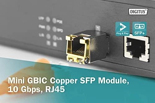 Digitus DN-81210 tinklo siųstuvų-imtuvų modulis Varis 10000 Mbit/ai SFP