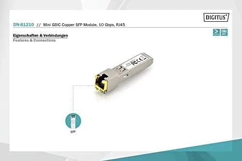 Digitus DN-81210 tinklo siųstuvų-imtuvų modulis Varis 10000 Mbit/ai SFP