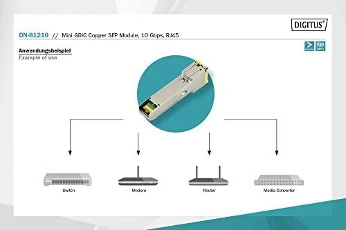 Digitus DN-81210 tinklo siųstuvų-imtuvų modulis Varis 10000 Mbit/ai SFP