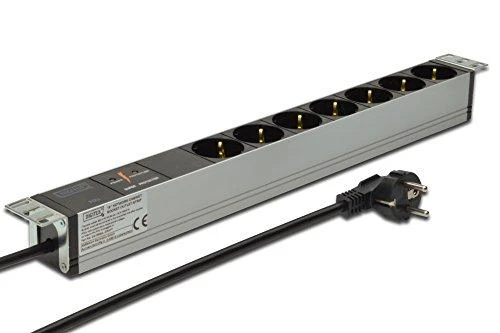 Assmann Electronic DIGITUS 19 colių išėjimo juosta 7x su įjungimo / išjungimo jungikliu ir apsauga nuo viršįtampių juodas