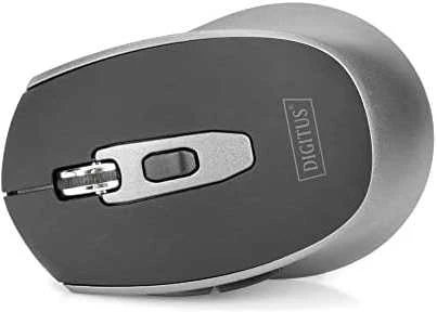 Pelė Digitus Bevielė pelė DIGITUS optinė 1600 DPI 6 przycisków 2,4 GHz, juoda-pilka