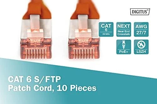 Digitus Patchcord CAT6, S-FTP, 0.5m, raudona, 10 vnt (DK-1644-005-R-10)