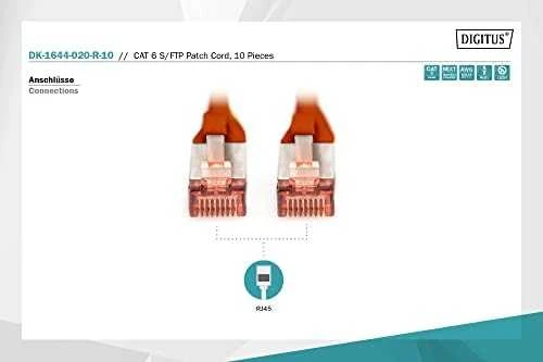 „Digitus Patchcord CAT6“, S-FTP, 2 m, 10 str. (DK-1644-020-R-10)