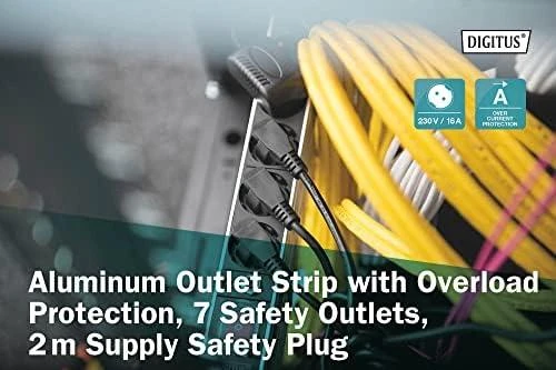 Assmann Electronic DIGITUS 19inch Outlet stripe 7x su ir apsauga nuo perkrovos juodas