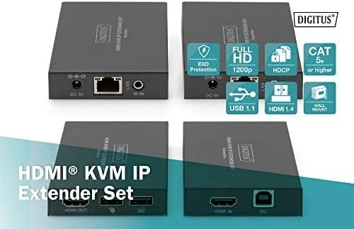 Digitus KVM HDMI plėtiklių rinkinys su jungtimis