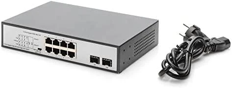 Šakotuvas Assmann Electronic DIGITUS 8 Port Gigabit Switch 8xRJ45 6xPoE + 2G SFP 180W 802.3 af/at/bt standarto palaikymas