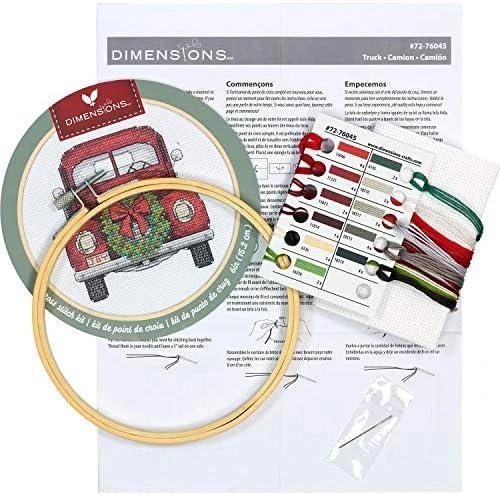 DIMENSIONS Simplicity Creative Corp Kryželiu siuvinėjimo rinkinys su mediniu lankeliu "Truck" D72-76045
