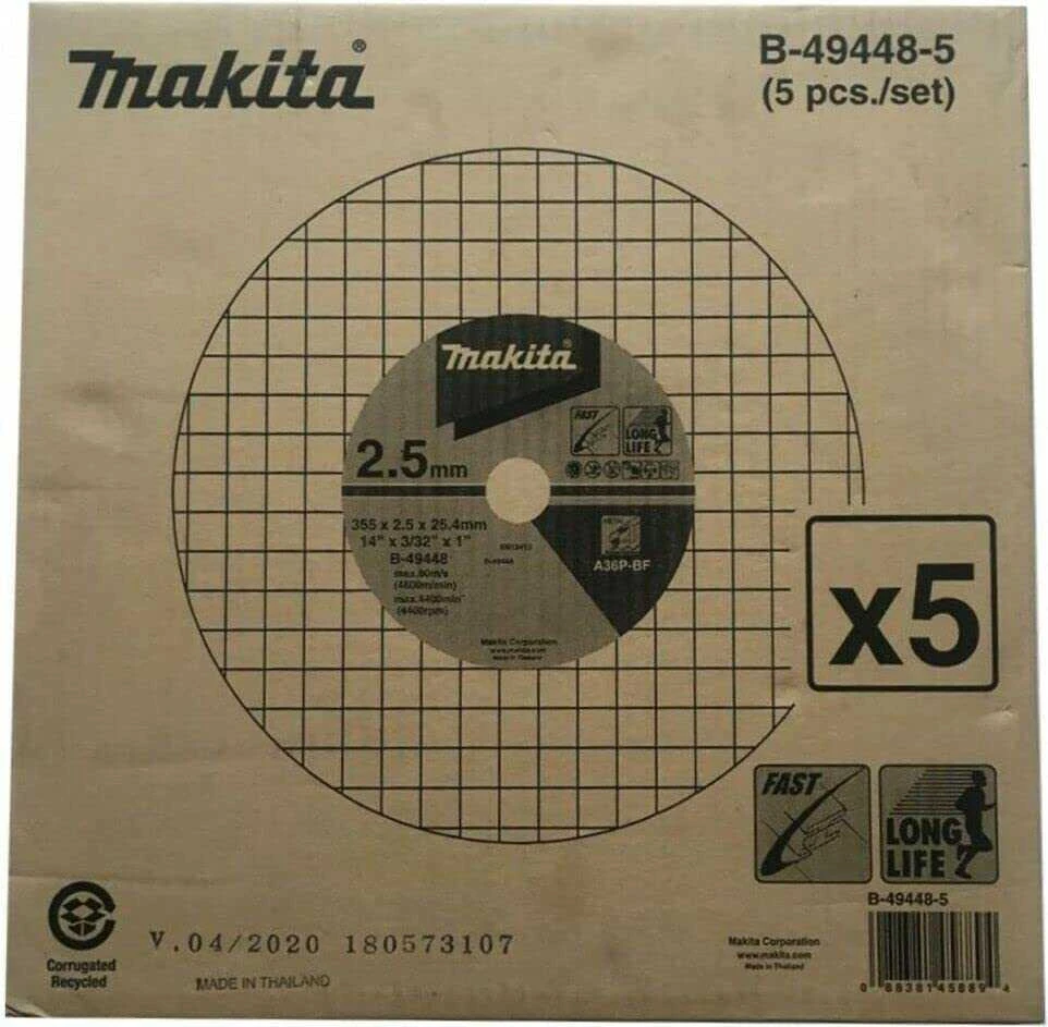 Makita Pjovimo diskas Metalui 355x25,4x2,5mm (5Vnt.) 2414NB, LW1400 B-49448-5