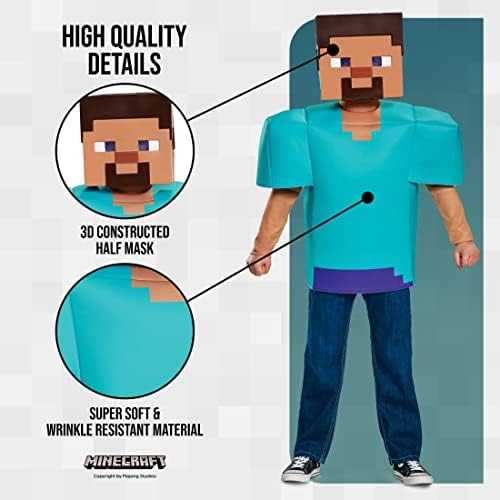 Disguise GoDan Steve kostiumas - Minecraft (licencija) M 7-8 m