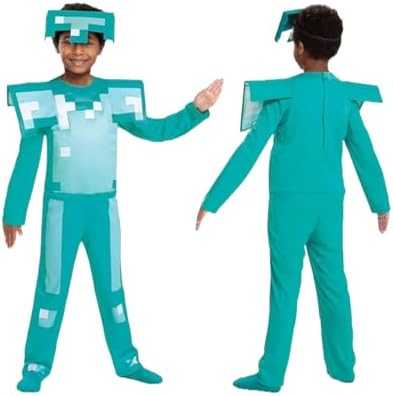 Disguise Minecraft kostiumas, karnavalinis kostiumas deimantiniai šarvai 127-136 cm (7-8 metų amžiaus)