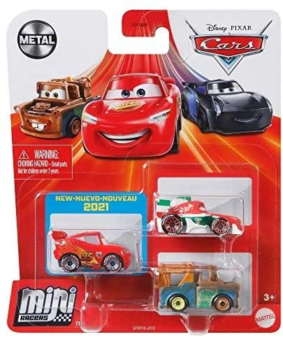Mattel CARS 3 automodelių rinkinys Mini Lenktynininkai, 3vnt., GKG01