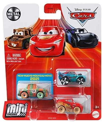 Mattel CARS 3 automodelių rinkinys Mini Lenktynininkai, 3vnt., GKG01