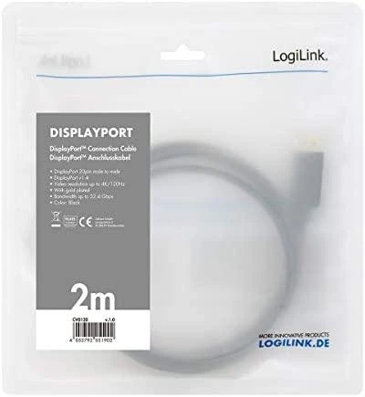 LOGILINK CV0121 LOGILINK - Jungiamasis laidas DisplayPort 1.4, 8K / 60 Hz, 3m