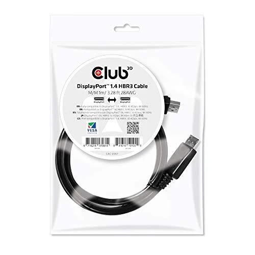 Club 3D DisplayPort 1.4 HBR3 8K60Hz DSC 1.2 Kabelis kištuku/kištuku – 1m