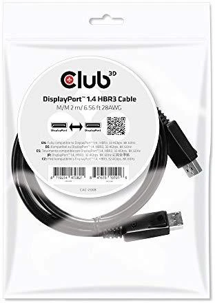 Club 3D CLUB3D DisplayPort 1.4 HBR3 kabelis 2m/6.56ft M/M 8K60Hz