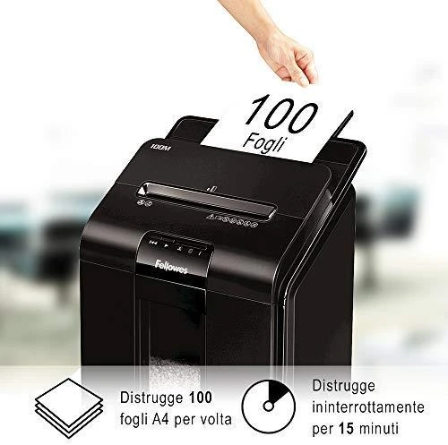 Fellowes AutoMax™ 100M Automatinis kompaktiškas dokumentų naikiklis