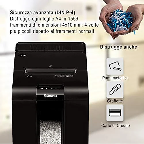 Fellowes AutoMax™ 100M Automatinis kompaktiškas dokumentų naikiklis