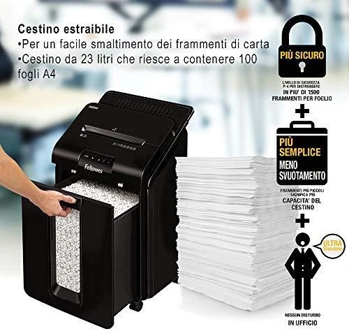 Fellowes AutoMax™ 100M Automatinis kompaktiškas dokumentų naikiklis
