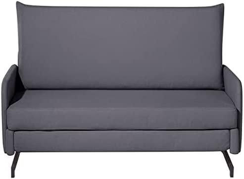 Beliani Dvivietė išskleidžiama sofa BELFAST pilka