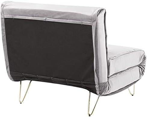 Beliani Vienvietė išskleidžiama sofa VESTFOLD, veliūrinė, pilka