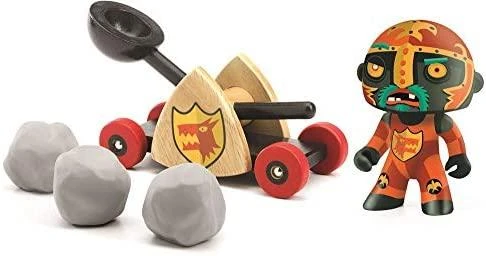 Djeco Arty Toys figūrėlės - Riteriai - Baldy ir jo katapulta ( DJ06731 )