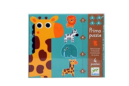 Djeco Progresyvi dėlionė - Džiunglėse (3, 4, 5, 6 det.) ( DJ07135 )