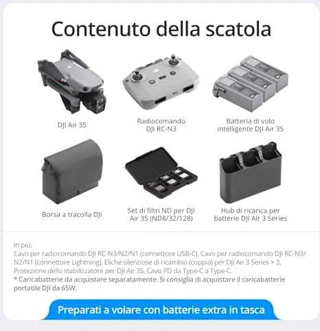 Dronas DJI Air 3S Fly More Combo  (Su DJI RC-N3 valdymo pultu)