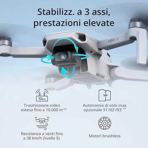 Dronas  DJI Mini 4K Fly More Combo su DJI  RC-N1C valdymo pultu