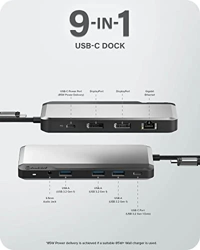 Alogic Alogic Dockingstation USB-C Dual Ekranas MX2Lite DisplayPort