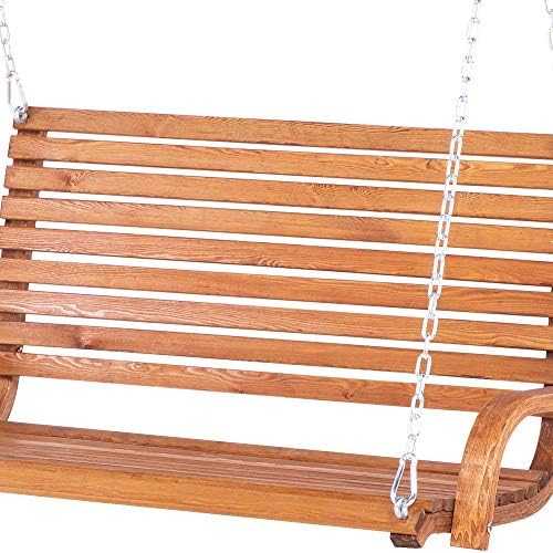 Beliani Sodo sūpynės ANDRIA Maumedžio mediena Rudas