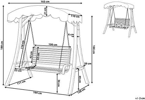 Beliani Sodo sūpynės ANDRIA Maumedžio mediena Rudas