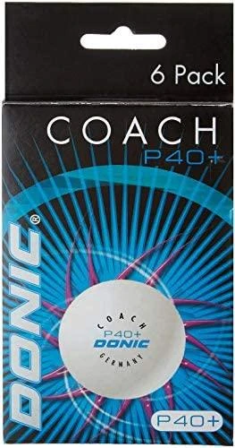 Stalo teniso kamuoliukai DONIC P40+ Coach 2žv. 6 vnt Baltas