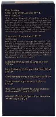Estee Lauder E.Lauder Double Wear Sheer Matte Long-Wear Makeup SPF20 ilgai išliekantis makiažo pagrindas, 30 ml