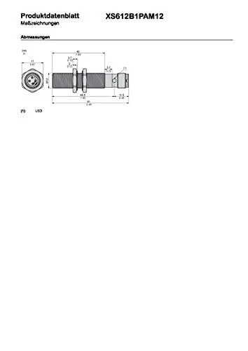 Schneider Electric indukcinis jutiklis M12 4mm DC M12 PNP NO XS612B1PAM12