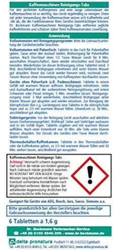 Dr_Beckmann Tabletės Dr. Beckmann, kavos aparatui valyti, 6 vnt.