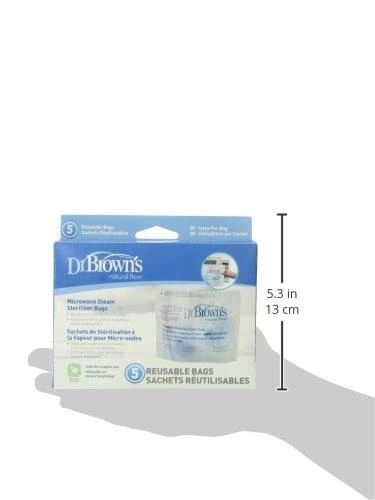 DR. BROWN'S sterilizavimo maišeliai mikrobangų krosnelei, 5 vnt.