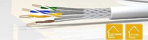 Carruzzo Draka tiesimo kabelis UCHOME SS26, Cat 7, S/FTP, PiMF, baltas, 100m žiedas
