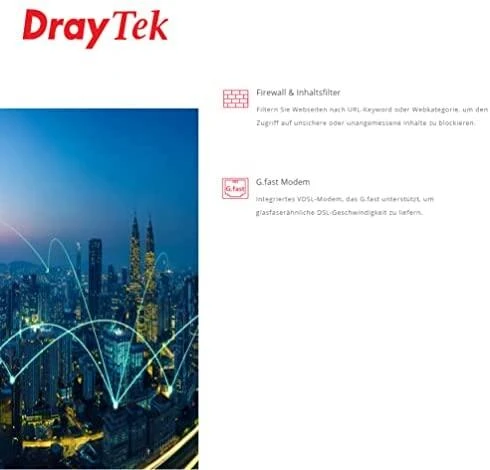 Maršrutizatorius DrayTek Vigor 166V2 VDSL2 Super Vect. Modem mit G.Fast retail