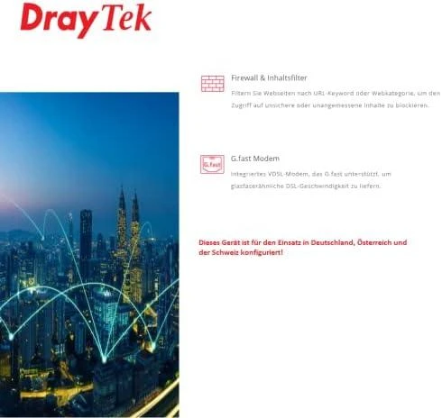 Maršrutizatorius DrayTek Vigor 166V2 VDSL2 Super Vect. Modem mit G.Fast retail