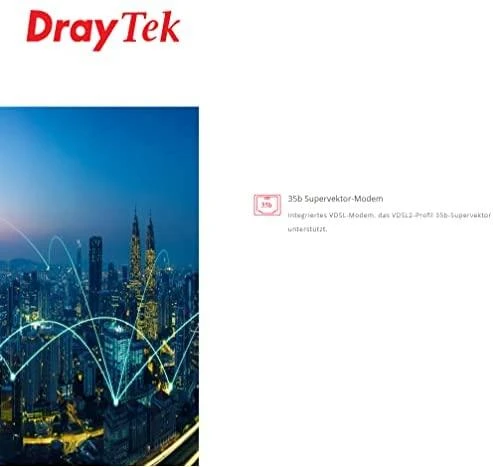 Maršrutizatorius DrayTek Vigor 167 VDSL2 Super Vectoring Modem VDSL2/ADSL2+ Modem DE-AT-CH baltas