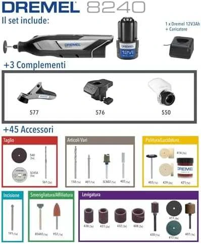 Dremel 8240-3/45 su 45 priedų