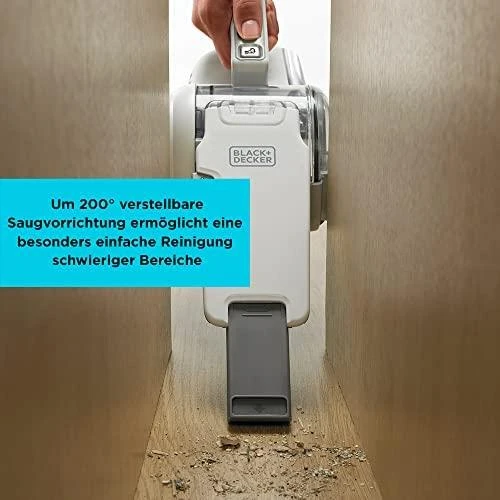 Dulkių siurblys Black & Decker Juodas & Decker Vacuum cleaner bagless, handheld Juodas & Decker Pivot PV1820L-QW (35W, baltos spalvos)