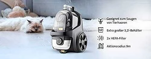 ETA | Dulkių siurblys | Grande Animal ETA222390000 | Be maišelio | Galia 850 W | Dulkių talpa 3,2 L | Juodas/Auksas