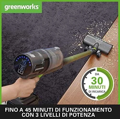 Akumuliatorinis dulkių siurblys Greenworks GD24SVK4DG; 24 V; 1x4,0 Ah akum.