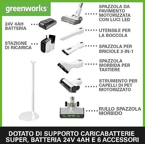 Greenworks belaidis dulkių siurblys GD24SVK4D 24V 4Ah