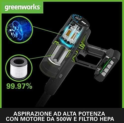 Akumuliatorinis dulkių siurblys Greenworks GD24SVK4DG; 24 V; 1x4,0 Ah akum.