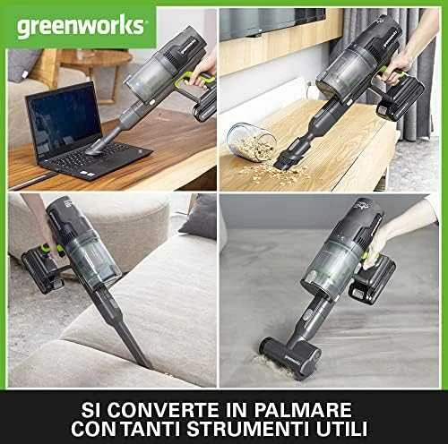 Akumuliatorinis dulkių siurblys Greenworks GD24SVK4DG; 24 V; 1x4,0 Ah akum.